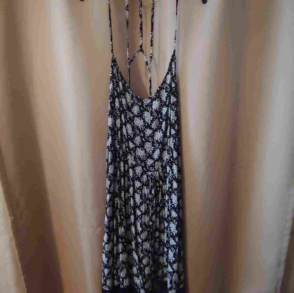 Black and white floral dress